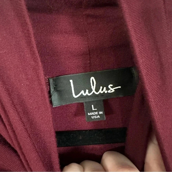 Lulus Sway, Girl, Sway! Wine Red Swing Dress with Relaxed Turtleneck Size L NWT - Picture 5 of 7